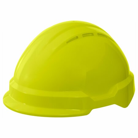 DELTA PLUS AMER CLIMBING T2 PEAK Hard Hat, Non-Vented, Hi-Viz Yellow WEL22208HY